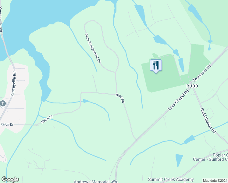 map of restaurants, bars, coffee shops, grocery stores, and more near 6103 Jones Little Road in Browns Summit