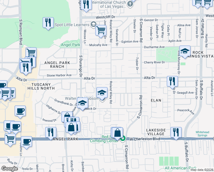 map of restaurants, bars, coffee shops, grocery stores, and more near 8313 Eugene Grayson Court in Las Vegas