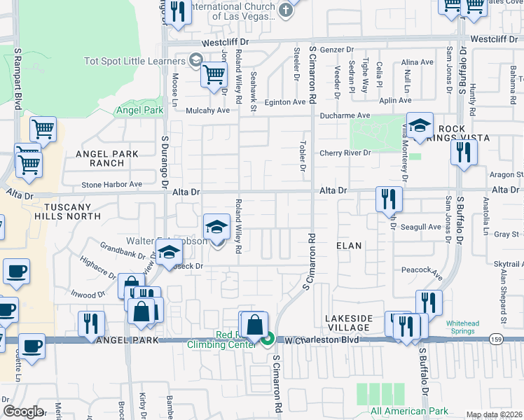 map of restaurants, bars, coffee shops, grocery stores, and more near in Las Vegas