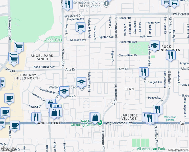 map of restaurants, bars, coffee shops, grocery stores, and more near 8214 Mount Brodie Circle in Las Vegas