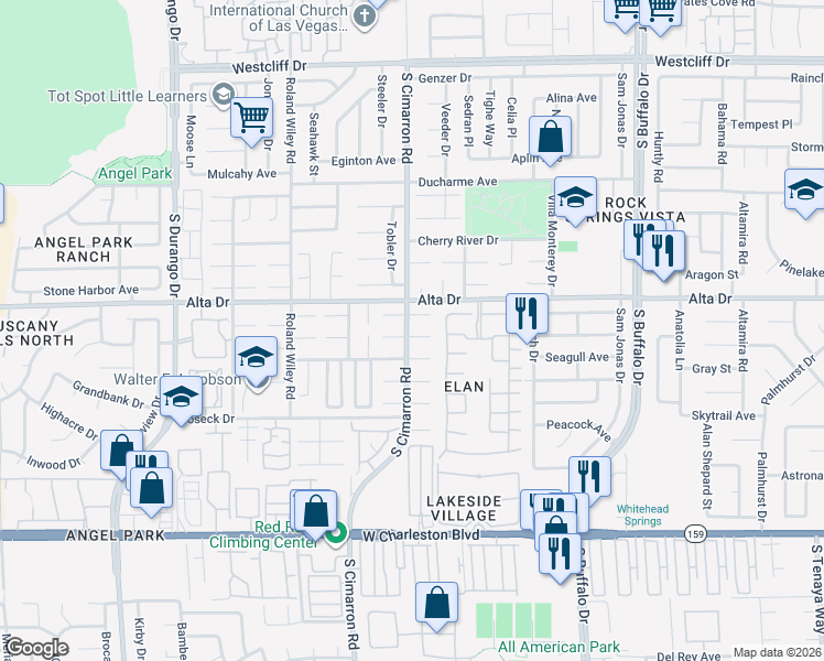 map of restaurants, bars, coffee shops, grocery stores, and more near 8024 Mount Harris Court in Las Vegas