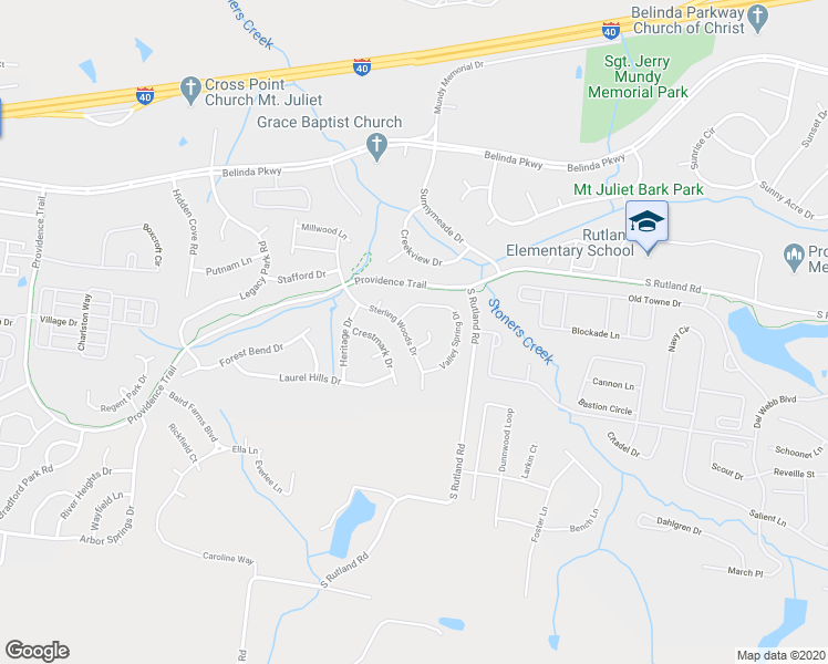 map of restaurants, bars, coffee shops, grocery stores, and more near 231 Sterling Woods Drive in Mt. Juliet