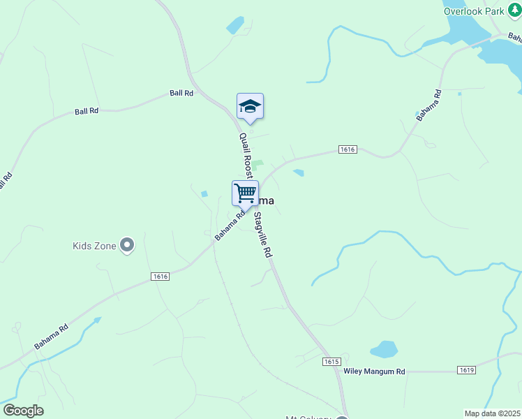 map of restaurants, bars, coffee shops, grocery stores, and more near 8612 Stagville Road in Bahama