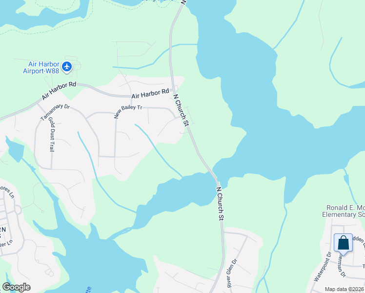 map of restaurants, bars, coffee shops, grocery stores, and more near 5225 North Church Street in Greensboro