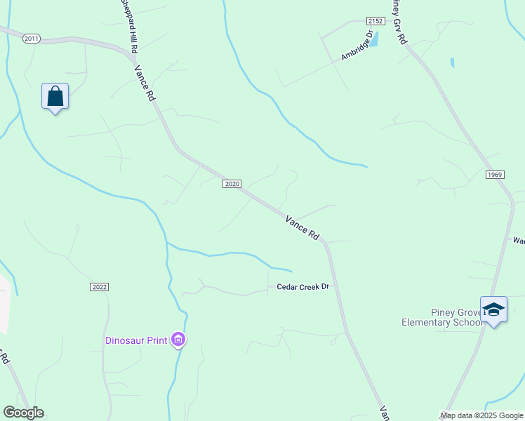 map of restaurants, bars, coffee shops, grocery stores, and more near 7944 Vance Road in Kernersville