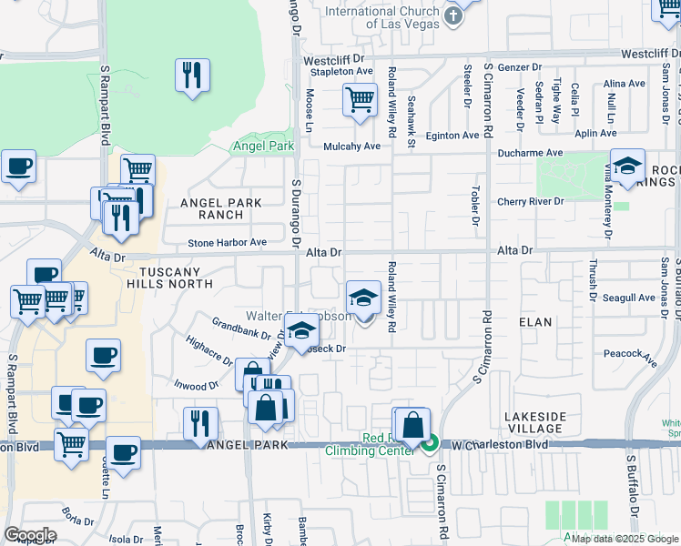 map of restaurants, bars, coffee shops, grocery stores, and more near 8408 White Eagle Avenue in Las Vegas
