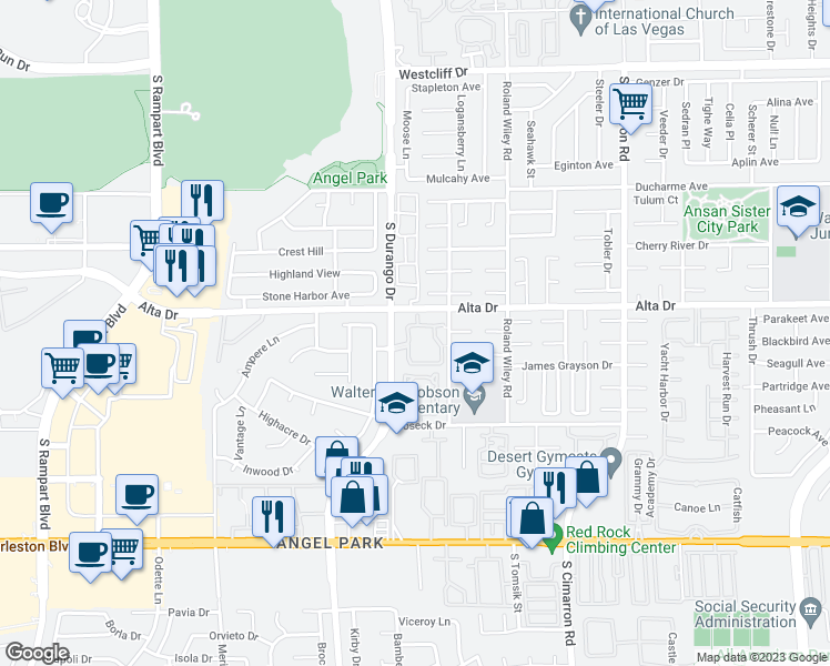 map of restaurants, bars, coffee shops, grocery stores, and more near 8408 White Eagle Avenue in Las Vegas