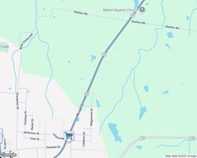 map of restaurants, bars, coffee shops, grocery stores, and more near 181 Bob House Drive in Greenfield