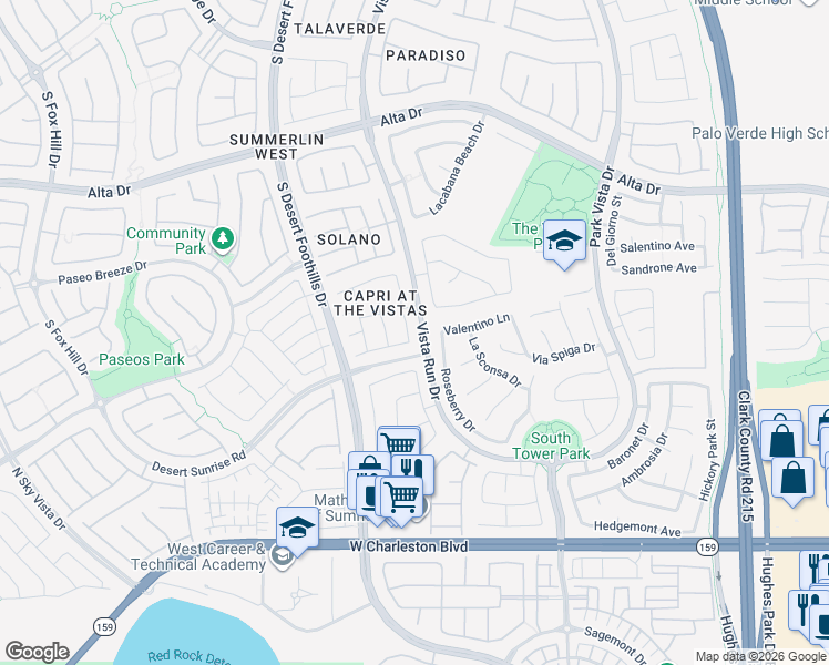 map of restaurants, bars, coffee shops, grocery stores, and more near 11605 Grotta Azzurra Avenue in Las Vegas