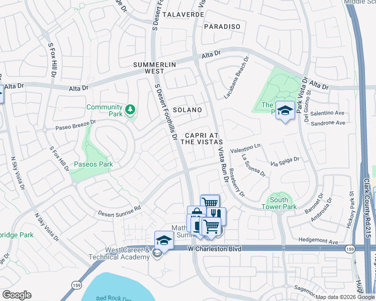 map of restaurants, bars, coffee shops, grocery stores, and more near 11744 Villa San Michele Court in Las Vegas