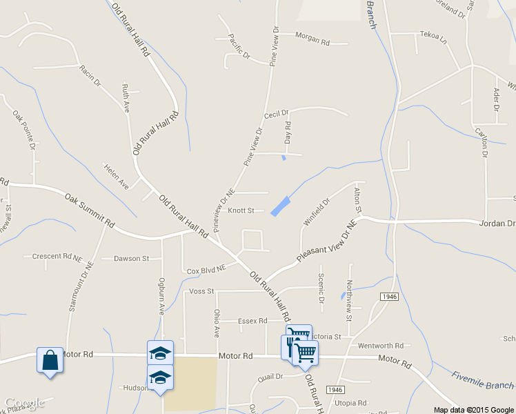 map of restaurants, bars, coffee shops, grocery stores, and more near 129 Knott Street in Winston Salem