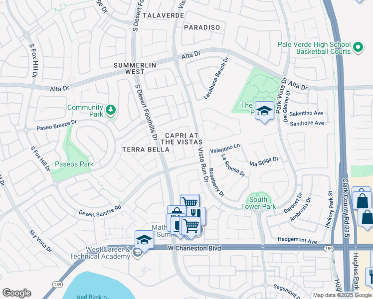 map of restaurants, bars, coffee shops, grocery stores, and more near 764 La Tosca Street in Las Vegas