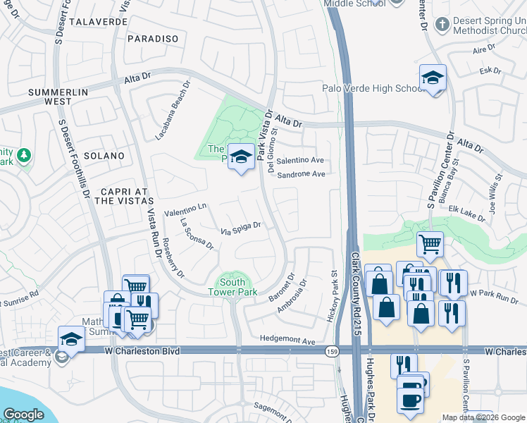 map of restaurants, bars, coffee shops, grocery stores, and more near 776 Viscanio Place in Las Vegas