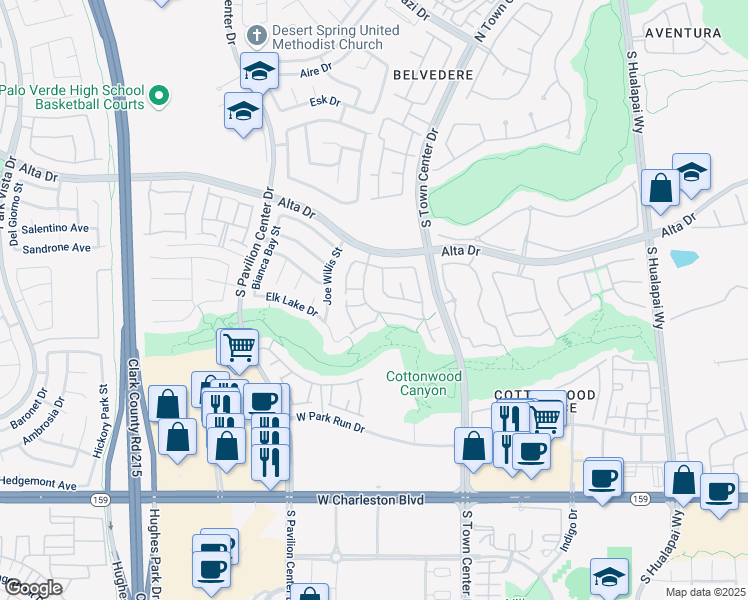 map of restaurants, bars, coffee shops, grocery stores, and more near 10608 India Hawthorn Avenue in Las Vegas
