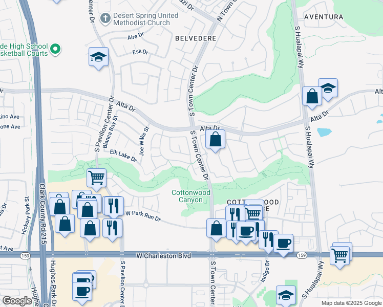 map of restaurants, bars, coffee shops, grocery stores, and more near 644 Chase Tree Street in Las Vegas