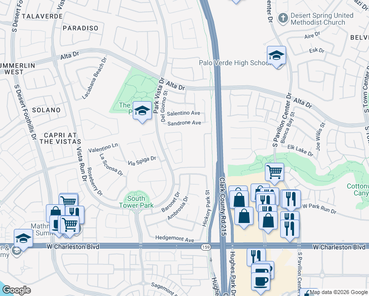 map of restaurants, bars, coffee shops, grocery stores, and more near 11220 Silent Hawk Lane in Las Vegas