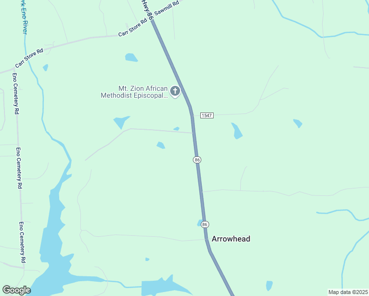 map of restaurants, bars, coffee shops, grocery stores, and more near 5004 North Carolina 86 in Hillsborough