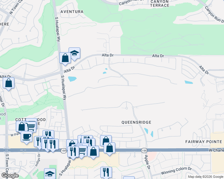 map of restaurants, bars, coffee shops, grocery stores, and more near 9701 Orient Express Court in Las Vegas