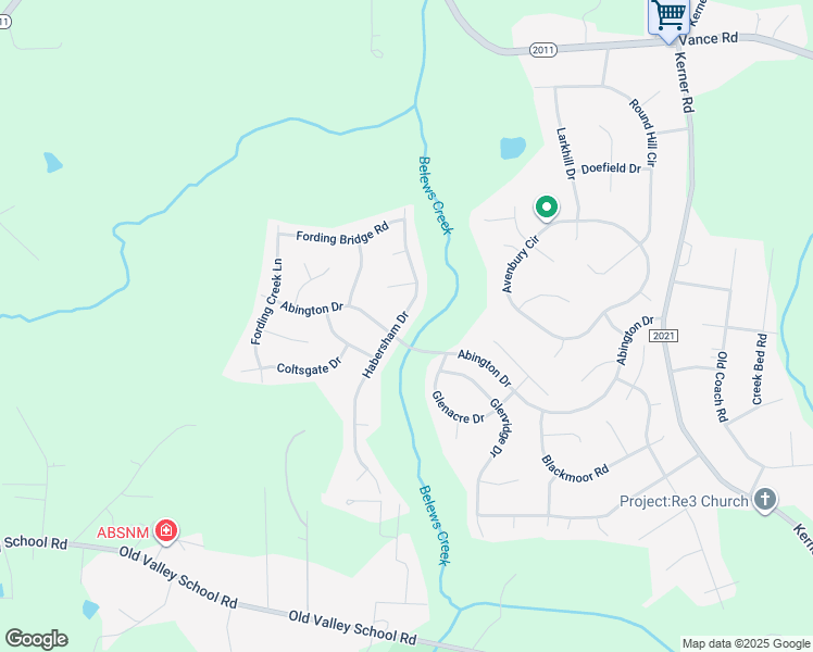 map of restaurants, bars, coffee shops, grocery stores, and more near 6115 Habersham Drive in Kernersville