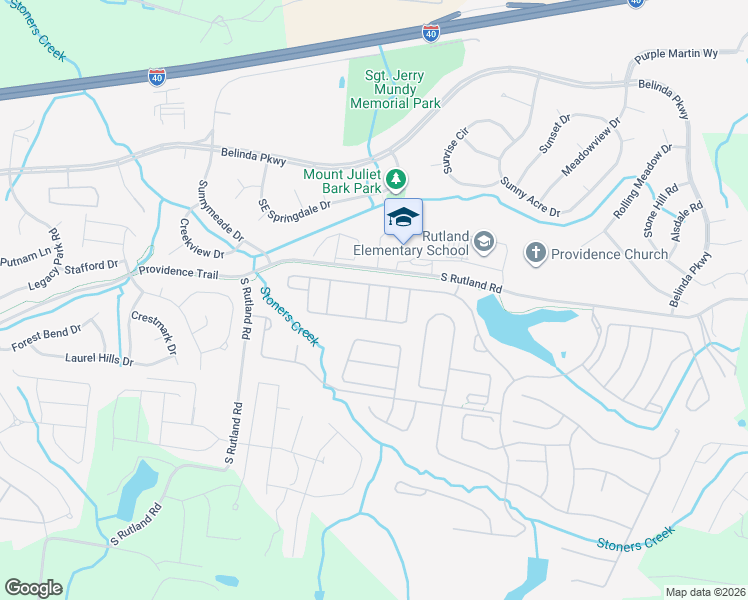 map of restaurants, bars, coffee shops, grocery stores, and more near 501 Inaugural Drive in Mt. Juliet
