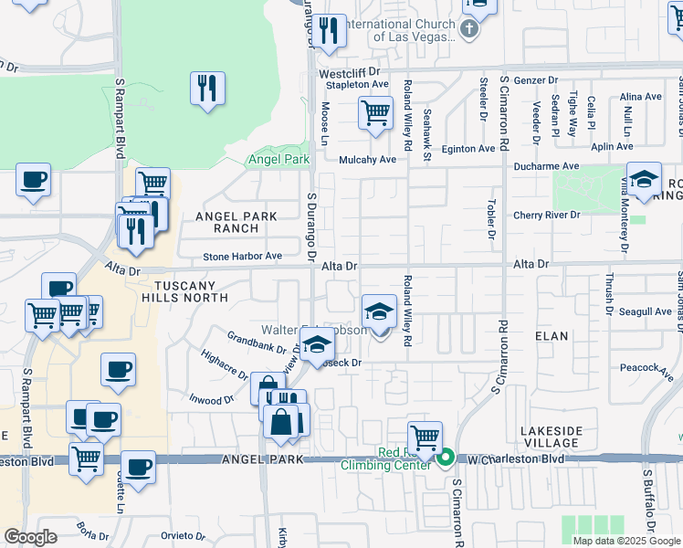 map of restaurants, bars, coffee shops, grocery stores, and more near 500 Grey Cloud Street in Las Vegas