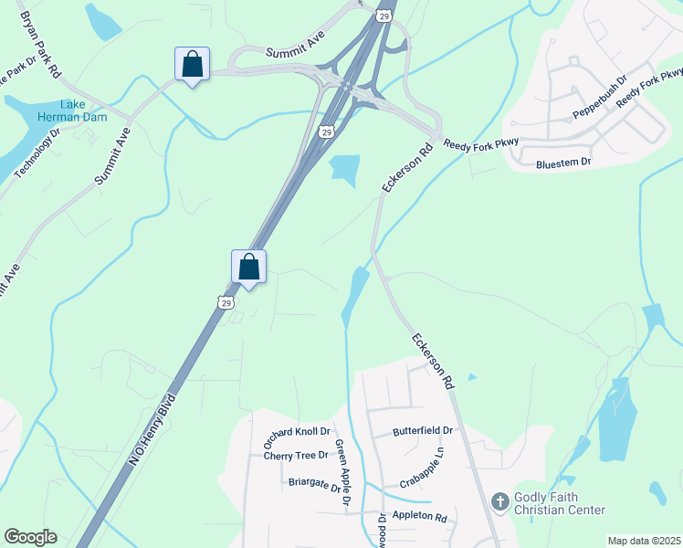 map of restaurants, bars, coffee shops, grocery stores, and more near 3725 Anita Lane in Greensboro