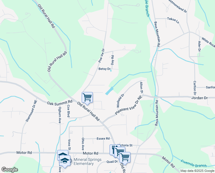 map of restaurants, bars, coffee shops, grocery stores, and more near 1160 Cook Street in Winston-Salem