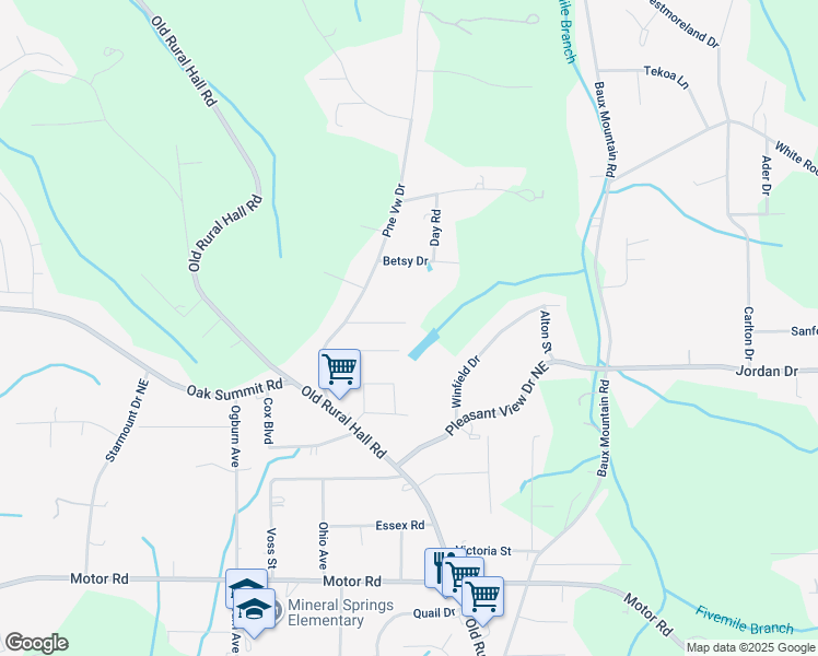 map of restaurants, bars, coffee shops, grocery stores, and more near 1158 Cook Street in Winston-Salem