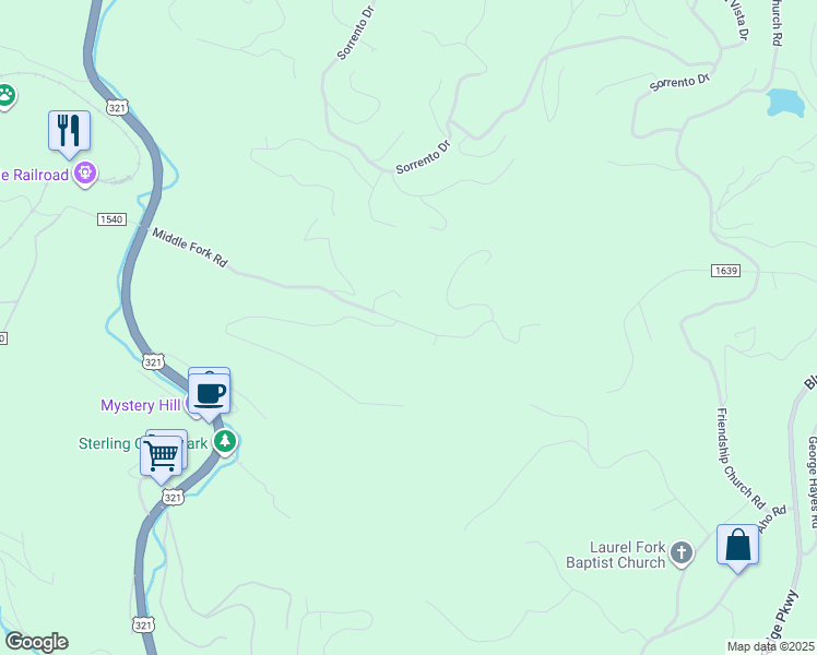 map of restaurants, bars, coffee shops, grocery stores, and more near 718 Middle Fork Road in Blowing Rock