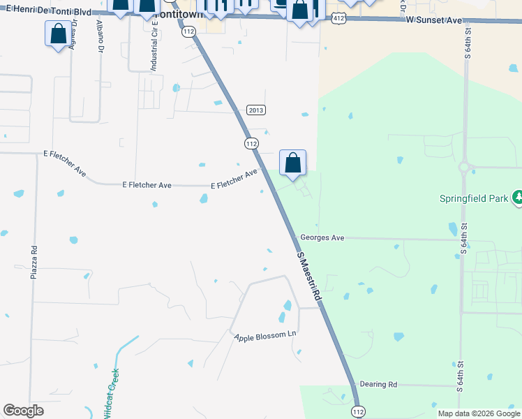 map of restaurants, bars, coffee shops, grocery stores, and more near 791 South Maestri Road in Springdale