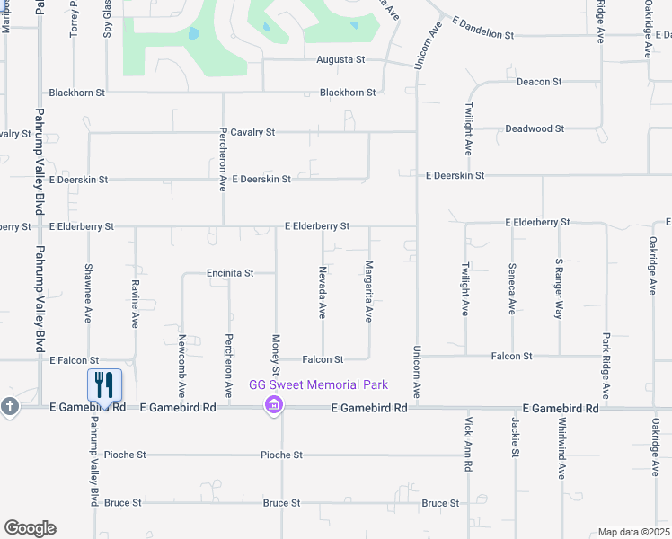 map of restaurants, bars, coffee shops, grocery stores, and more near 3611 Nevada Avenue in Pahrump