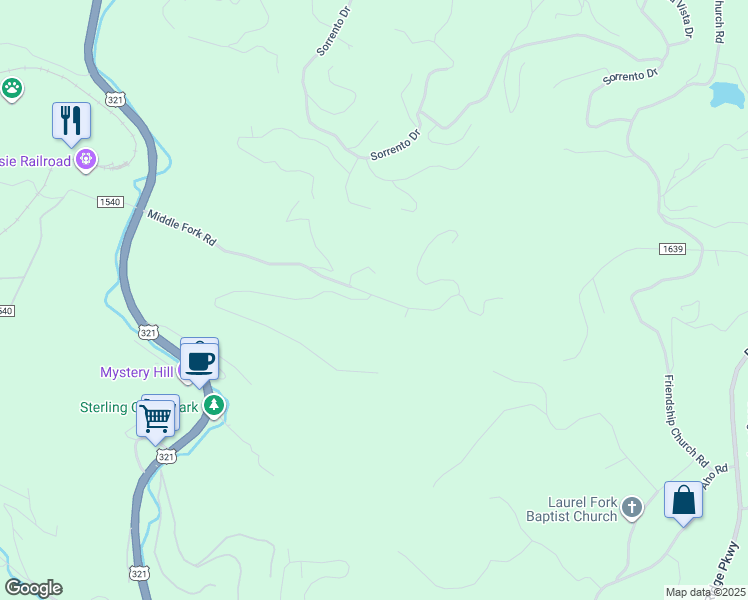 map of restaurants, bars, coffee shops, grocery stores, and more near 718 Middle Fork Road in Blowing Rock