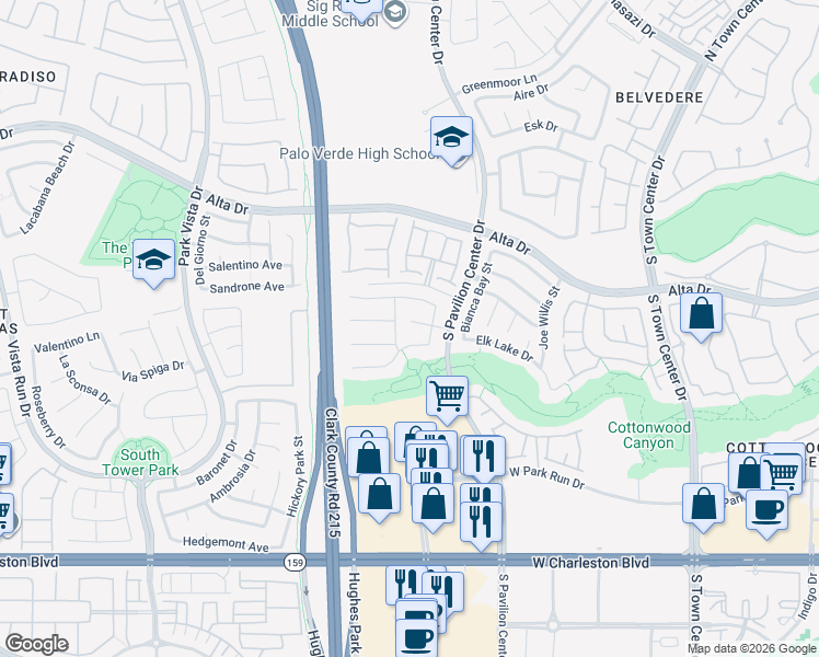 map of restaurants, bars, coffee shops, grocery stores, and more near 581 Runbridge Street in Las Vegas