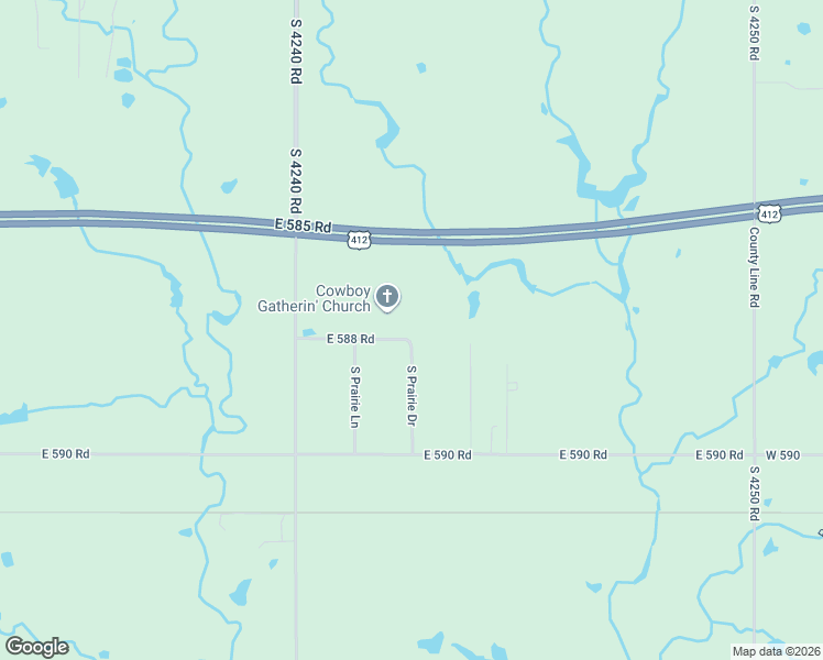 map of restaurants, bars, coffee shops, grocery stores, and more near 30850 South Prairie Drive in Inola