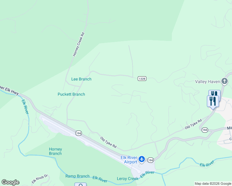 map of restaurants, bars, coffee shops, grocery stores, and more near 161 Silver Springs Drive in Banner Elk