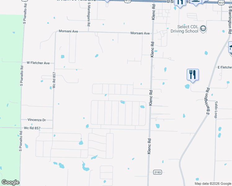map of restaurants, bars, coffee shops, grocery stores, and more near 805 Klenc Rd in Springdale