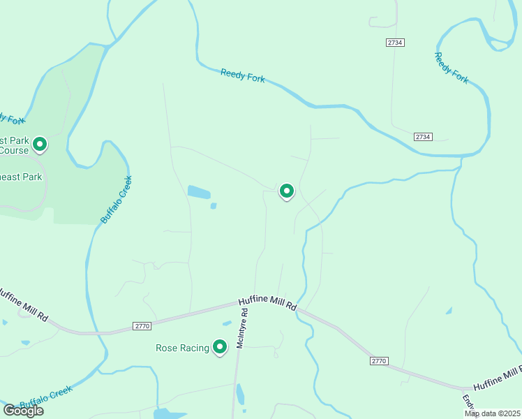 map of restaurants, bars, coffee shops, grocery stores, and more near 5817 Huffine Ridge Drive in Gibsonville