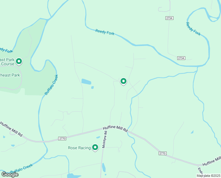 map of restaurants, bars, coffee shops, grocery stores, and more near 5817 Huffine Ridge Drive in Gibsonville