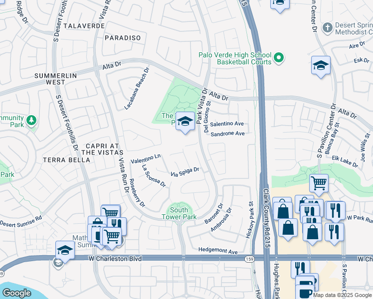 map of restaurants, bars, coffee shops, grocery stores, and more near 756 San Jacoma Place in Las Vegas