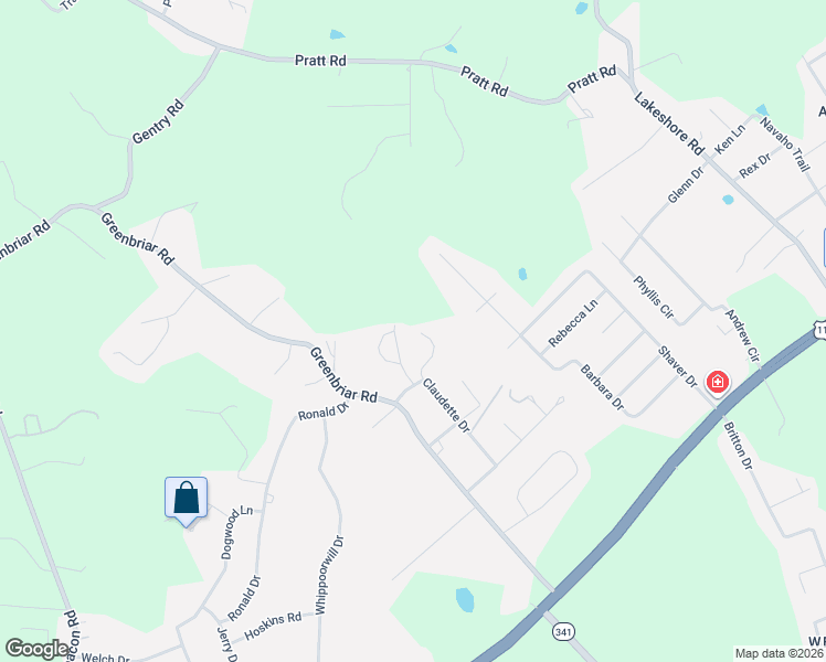 map of restaurants, bars, coffee shops, grocery stores, and more near 1065 Briar Court in Hamblen County