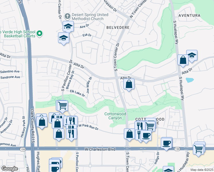 map of restaurants, bars, coffee shops, grocery stores, and more near in Las Vegas