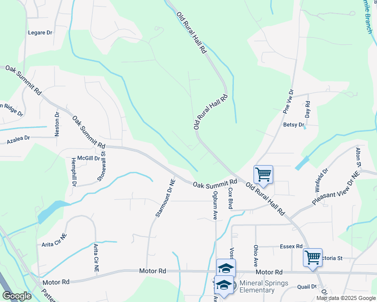 map of restaurants, bars, coffee shops, grocery stores, and more near 5416 Helen Avenue in Winston-Salem
