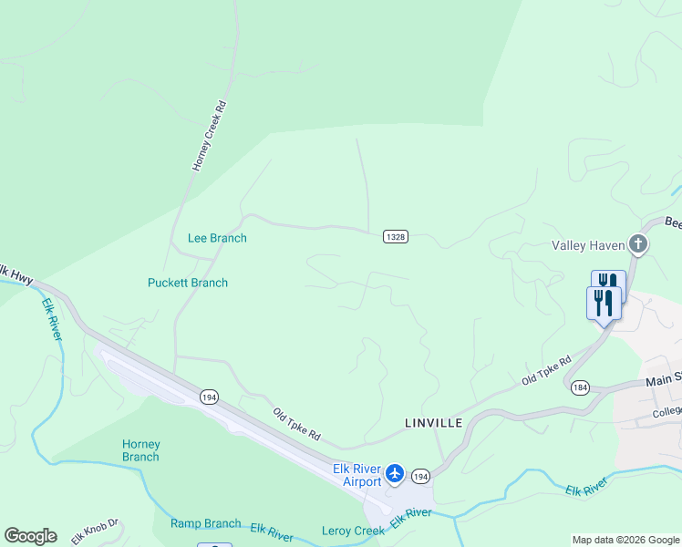 map of restaurants, bars, coffee shops, grocery stores, and more near 161 Silver Springs Drive in Banner Elk