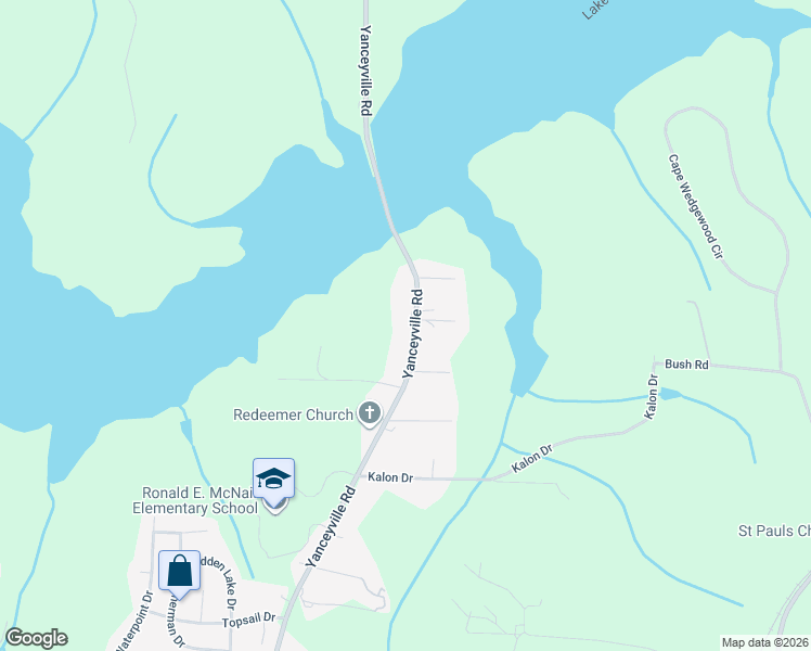 map of restaurants, bars, coffee shops, grocery stores, and more near 4913 Yanceyville Road in Browns Summit