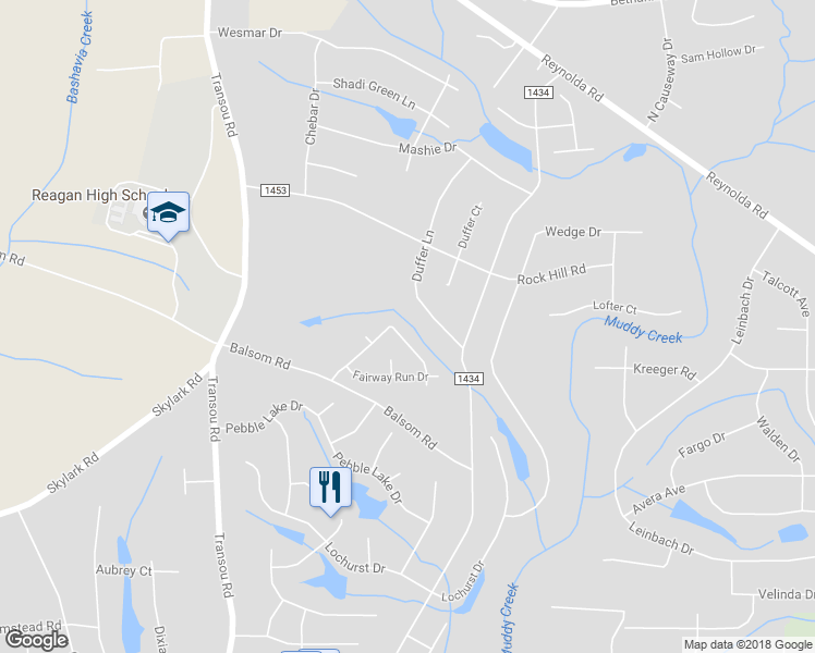 map of restaurants, bars, coffee shops, grocery stores, and more near 3526 Grandview Crossing Lane in Pfafftown