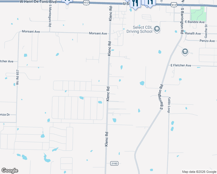 map of restaurants, bars, coffee shops, grocery stores, and more near 798 Klenc Road in Springdale