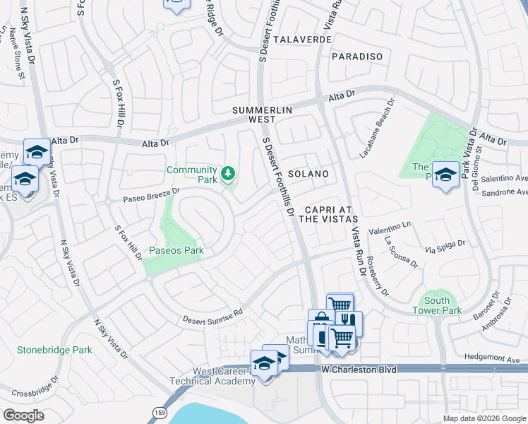 map of restaurants, bars, coffee shops, grocery stores, and more near 11912 Luna Del Mar Lane in Las Vegas
