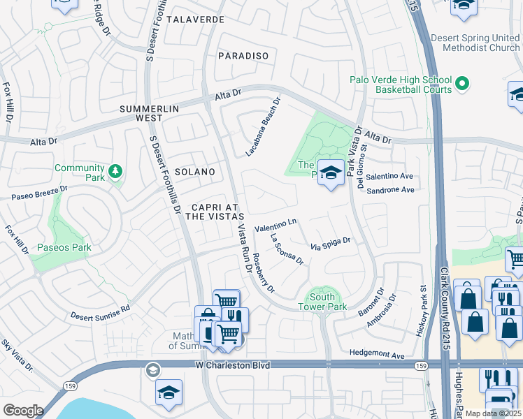 map of restaurants, bars, coffee shops, grocery stores, and more near 11608 Crimson Rose Avenue in Las Vegas