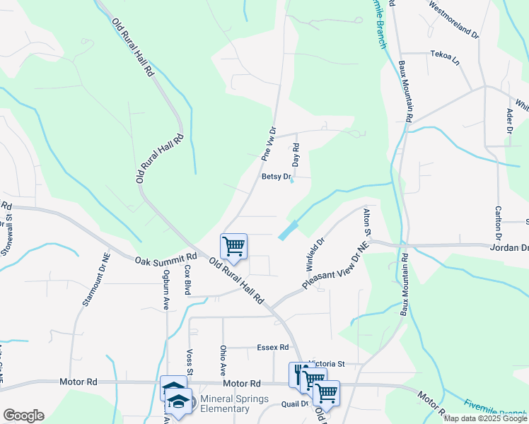 map of restaurants, bars, coffee shops, grocery stores, and more near 1141 Cook Street in Winston-Salem