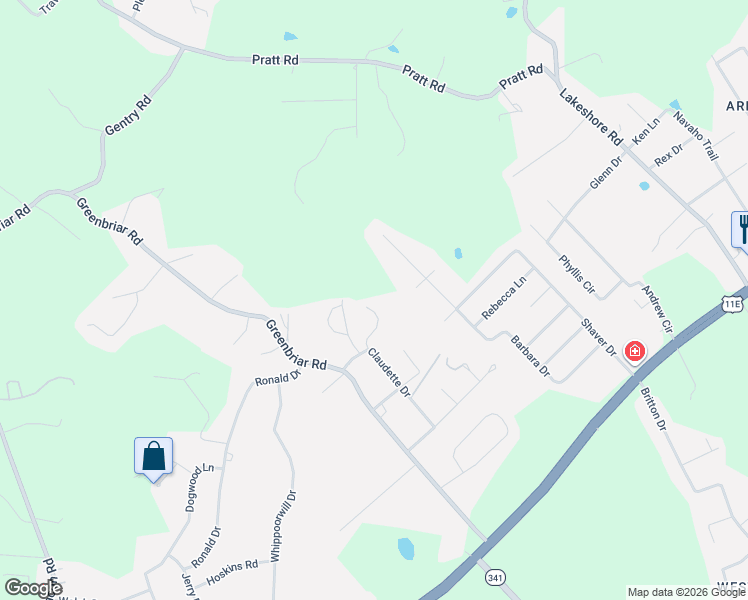 map of restaurants, bars, coffee shops, grocery stores, and more near 1050 Briar Court in Talbott